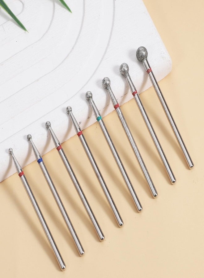 Alrhso 8 PCS Ball Bit Nail Drill Bit Sets for Cuticles Ball Drill Bits for Nails Various Sizes 3/32 Inch Professional Manicure Pedicure Nails Salon Tools for Nail Technician - Image 4